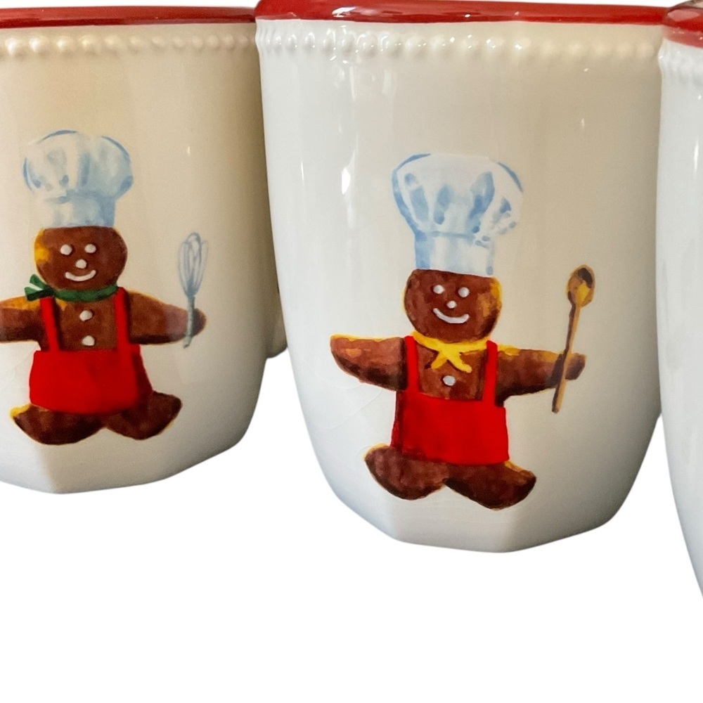 Williams Sonoma Gingerbread Chef Mugs Set of 4 Christmas Holiday 16 oz - Picture 4 of 9
